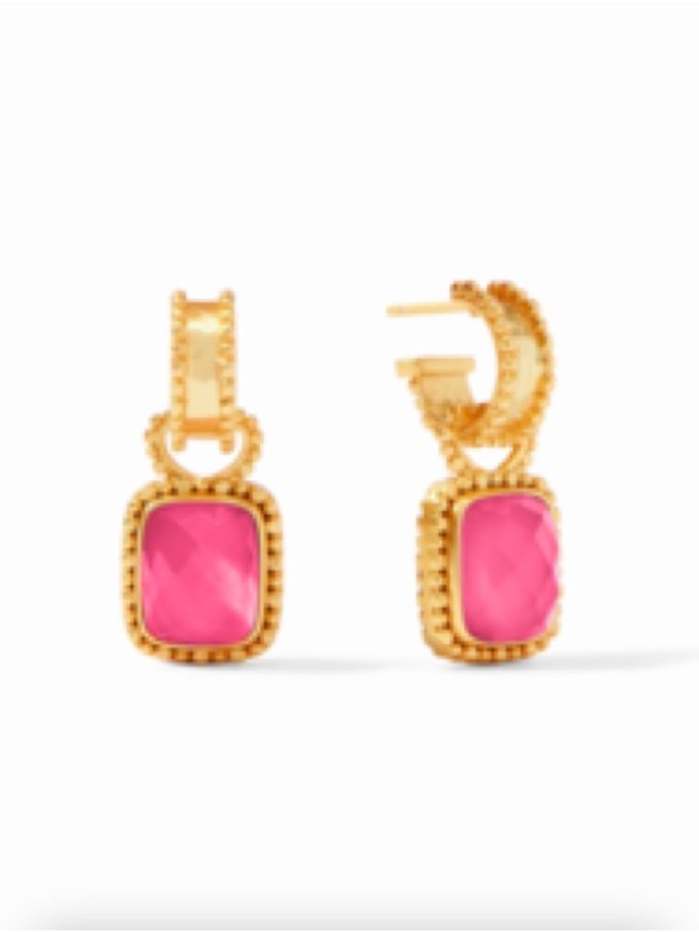 Julie Vos Marbella Hoop & Charm Earring Peony Pink